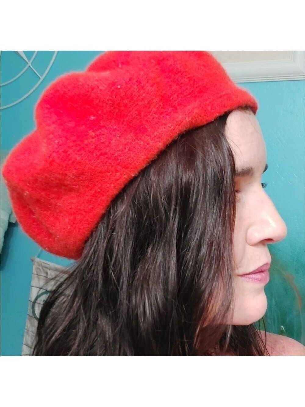 Wool Blend Beret Orange